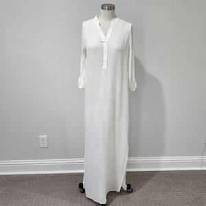 White Maxi Tunic Caftan Dress‎